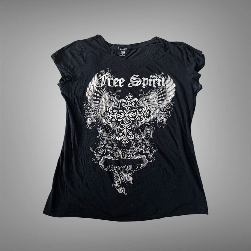 Zenobia Black Winged Graphic Tee